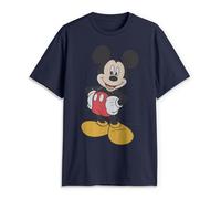 Disney Klassisches Mickey Mouse Herren-T-Shirt, volle Größe, Grafik, kurzärmelig, Marineblau, XL