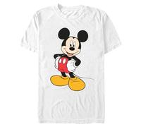 Disney Klassisches Mickey Mouse Herren-T-Shirt, volle Größe, Grafik, kurzärmelig, Weiss/opulenter Garten, XL