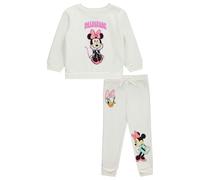 Disney Klassisches Sweathosen-Set mit Rundhalsausschnitt, Minnie & Mickey Mouse und Lilo und Stitch - Sweatshirt und Jogginghose mit Rundhalsausschnitt, Cream, 2 Jahre