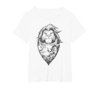 Disney König der Löwen Erwachsene Simba Collage Graphic T-Shirt T-Shirt, Damen Große Größen, Weiß, 1X