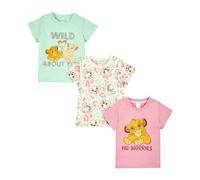 Disney König der Löwen Mädchen T-Shirts 3er Pack König der Löwen Kurzarm 3PK Tees für Mädchen Offizielles König der Löwen Kleidung Merchandise, mehrfarbig, 7-8 Jahre