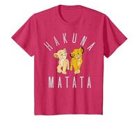 Disney König der Löwen Simba Nala Hakuna Matata Graphic T-Shirt T-Shirt, Kinder, Rot Meliert, 140