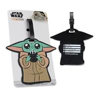 Disney Kofferanhänger für Flugreisen & Kreuzfahrten, Luggage Tag mit Adresse & Name - Stitch Travel Essentials (Grün Baby Yoda)