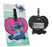Disney Kofferanhänger für Flugreisen & Kreuzfahrten, Luggage Tag mit Adresse & Name - Stitch Travel Essentials (Blau/Rosa Stitch)