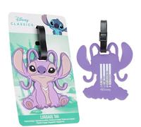 Disney Kofferanhänger für Flugreisen & Kreuzfahrten, Luggage Tag mit Adresse & Name - Stitch Travel Essentials (Lila Angel)