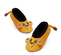 Disney Kuschel Hausschuhe Damen, Kuschelsocken Damen Wintersocken Hausschuhsocken Damen Mädchen Teenager Stitch Mickey Minnie (Senffarbe Lion King, numeric_35)