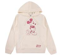 Disney Ladies Mickey Mouse Fashion Shirt Mickey Mouse Hoodie with Foil (Ivory Foil, XX-Large)