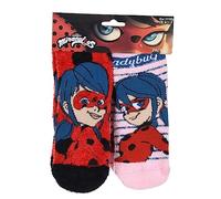 DISNEY Ladybug Socken für Kinder, rutschfest, für Mädchen, Ladybug, flauschige Socken für den Winter, 2 Paar, mehrfarbig, 23-26