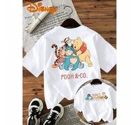 Disney Licensed Women'S 100% Pure Short-Sleeve Round-Neck Casual T-Shirt Featuring a Print of Winnie The Pooh And Friends. This Stylish Round-Neck T-