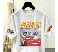 Disney Lightning McQueen 95 Racing Kurzarm-T-Shirtcamisetas hombre veranotops verano mit Doppelärmel-Druck, das klassische Cartoon-Elemente von Racing