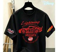Disney Lightning McQueen 95 Racing Kurzarm-T-Shirtcamisetas hombre veranotops verano mit Doppelärmel-Druck, das klassische Cartoon-Elemente von Racing