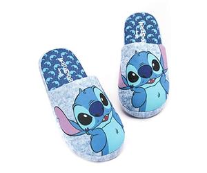 Disney Lilo And Stitch Hausschuhe für Damen | Damen Slip On Blue Stitch Charakter Kidult Merchandise House Loafers Geschenk für Sie