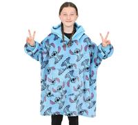 Disney Lilo and Stitch Mädchen Blau Hoodie Übergroße Fleecedecke Hoody, blau, One size