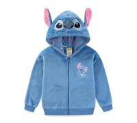 Disney Lilo and Stitch Mädchen-Kapuzenpullover mit Reißverschluss und Ohren für große Kinder, Blau, 7