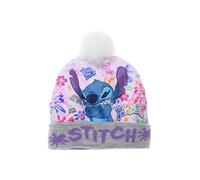 Disney Lilo and Stitch Mädchen Wintermütze mit PON PON PON Stichmuster (Nummer 52, Grau), grau, 52