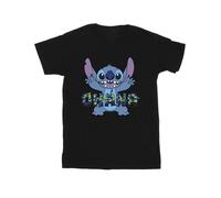Disney - "Lilo And Stitch Ohana Blue Glitch" T-Shirt für Herren (Schwarz) 5XL