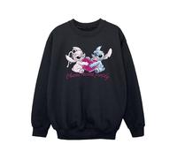 Disney - "Lilo And Stitch Ohana Heart With Angel" Sweatshirt für Mädchen (Schwarz) 7-8A / 122-128cm