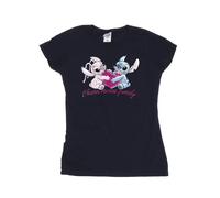 Disney - "Lilo And Stitch Ohana Heart With Angel" T-Shirt für Damen (Marineblau) XL