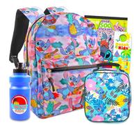 Disney Lilo and Stitch Rucksack mit Lunchbox für Mädchen Set - Bundle mit Stitch Rucksack, Stitch Lunchtasche, Wasserflasche, Tattoos, mehr | Stitch Schulrucksack für Kinder