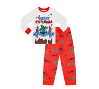 Disney Lilo and Stitch Schlafanzug mit Aufschrift "Merry Stitchmas", für Herren, Damen, Jungen, Mädchen, weiß, S