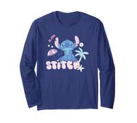 Disney Lilo & Stitch Aloha Cute Stitch Pastel Color Logo Langarmshirt
