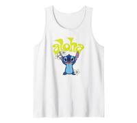 Disney Lilo & Stitch Aloha Happy Hawaiian Style Floral Logo Tank Top