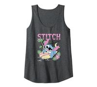 Disney Lilo & Stitch Aloha Hawaiian Surf Poster Tank Top, Damen, Anthrazit Meliert, L