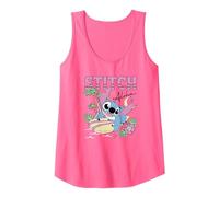 Disney Lilo & Stitch Aloha Hawaiian Surf Poster Tank Top, Damen, Neonrosa, S
