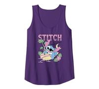 Disney Lilo & Stitch Aloha Hawaiian Surf Poster Tank Top, Damen, Violett, S
