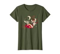 Disney Lilo & Stitch Angel and Stitch Halloween Flight T-Shirt, Damen, Olivgrün, S