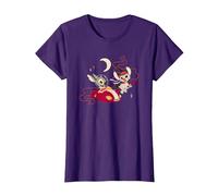 Disney Lilo & Stitch Angel and Stitch Halloween Flight T-Shirt, Damen, Violett, M