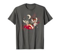 Disney Lilo & Stitch Angel and Stitch Halloween Flight T-Shirt, Herren, Anthrazit, 6XL