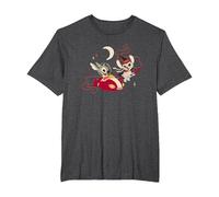 Disney Lilo & Stitch Angel and Stitch Halloween Flight T-Shirt, Herren Große Größen, Anthrazit Meliert, 3X Tall