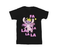 Disney - "Lilo & Stitch Angel Fa La La" T-Shirt für Mädchen (Schwarz) 5-6A / 110-116cm