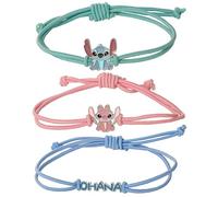 Disney Lilo & Stitch Armband 3-teiliges Set Offizielle Lizenz Stitch und Angel Cord Freundschaftsarmband Lilo und Stitch Geschenke