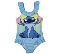 Disney Lilo & Stitch Badeanzug mit Rüschen für Mädchen - Kinder Schwimmanzug Einteiler Blau (DE/NL/SE/PL, Numerisch, 134, 140, Regular)