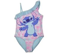 Disney Lilo & Stitch Badeanzug mit Rüschen für Mädchen - Kinder Schwimmanzug Einteiler Rosa/Blau (DE/NL/SE/PL, Numerisch, 98, 104, Regular)