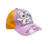 Disney Lilo & Stitch Basecap Kinder - Stitch & Angel Motiv - „Ohana“ oder „Better Together“ - Baumwolle - verstellbar - 52/54 cm - Sonnenschutz, Farbe: Lila, Bekleidungsgröße: 52