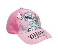 Disney Lilo & Stitch Basecap Kinder - Stitch & Angel Motiv - „Ohana“ oder „Better Together“ - Baumwolle - verstellbar - 52/54 cm - Sonnenschutz, Farbe: Rosa, Bekleidungsgröße: 52