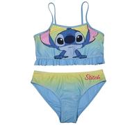 Disney Lilo & Stitch Bikini für Mädchen - Kinder Zweiteiler Schwimmanzug Blau/Gelb (DE/NL/SE/PL, Numerisch, 122, 128, Regular)