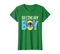 Disney Lilo & Stitch Birthday Boy Blue Stitch Logo & Icon T-Shirt, Damen, Dunkelgrün, S