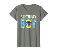 Disney Lilo & Stitch Birthday Boy Blue Stitch Logo & Icon T-Shirt, Damen, Heidekraut/Armeegrün, S