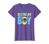 Disney Lilo & Stitch Birthday Boy Blue Stitch Logo & Icon T-Shirt, Damen, Heidekrautlila, S