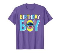 Disney Lilo & Stitch Birthday Boy Blue Stitch Logo & Icon T-Shirt, Herren, Heidekrautlila, S