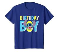 Disney Lilo & Stitch Birthday Boy Blue Stitch Logo & Icon T-Shirt, Kinder, Königsblau, 116