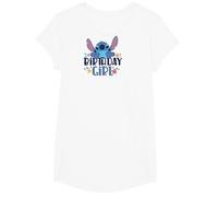 Disney Lilo & Stitch Birthday Girl Happy Stitch Floral Logo T-Shirt