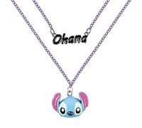Disney Lilo & Stitch Halskette Ohana Stitch Doppellagige Halskette NH00922RL-16.PH, Einheitsgröße, Messing, Kein Edelstein