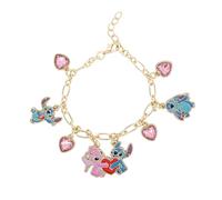 Disney Lilo & Stitch Charm Armband für Damen aus Messing, Länge 18 + 2,5 cm