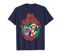 Disney Lilo & Stitch Christmas Mele Kalikimaka Wreath T-Shirt