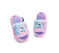 Disney Lilo & Stitch Damen Hausschuhe | Damen Stitch Character Heart Slider-Hausschuhe in Pink und Blau | Hausschuhe zum Hineinschlüpfen für Erwachsene mit Fell und elastischem Fersenriemen